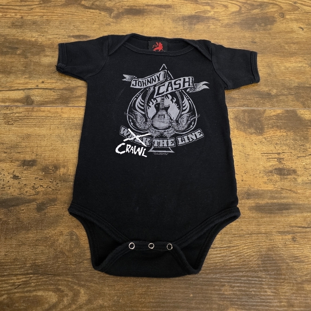 Zion Rootswear Johnny Cash Baby Onesie Bodysuit Size Large